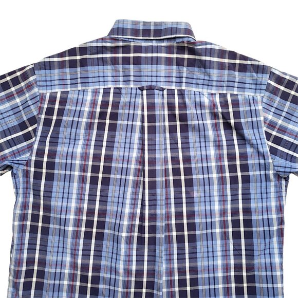 Orvis Shirt Mens Large Blue Plaid Short Sleeve Button Down Vintage - Picture 11 of 13